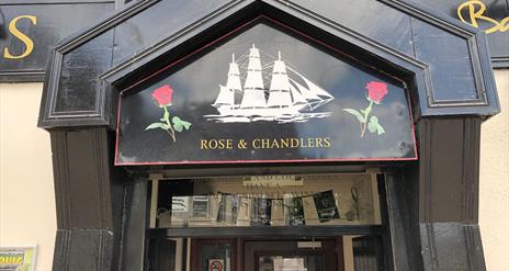 Photo of the sign above the main entrance
