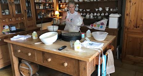 Tracey baking in her country kitchen