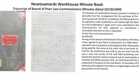 Newtownards Workhouse Minute Book