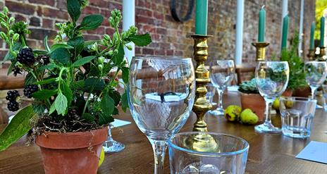 Table set for dining at the Walled Garden Helen's Bay
