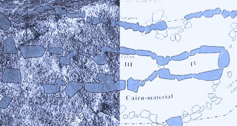 A blue map of old irish stones