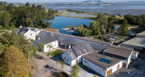 Aerial view of WWT Castle Espie wetland centre