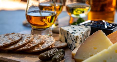 whiskey, cheese & crackers