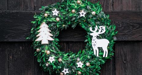 Festive door wreath