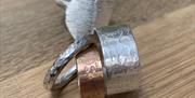 4 Textured Rings with different band widths