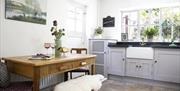 Kitchen area with seating