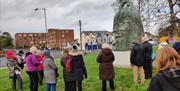 Tour group at Bangor Bell