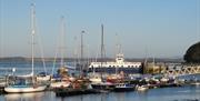Boats moored the harbour