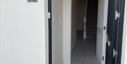Open doorway of accommodation
