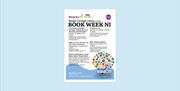 Book Week NI poster for Bangor Carnegie Library, promoting free events from 19–24 October, including an Andrew Carnegie talk, children's bookmark and