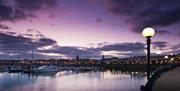 Photo of Bangor marina and promenade at dusk