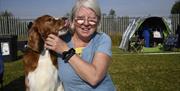 Catherine Halpin from o Dublin with her Welsh Springer Spaniel Champion; another breed not too often seen  in this country, their English Springer cou