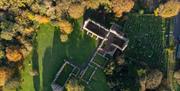 Birds eye view over Grey Abbey ruins