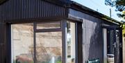Modern exterior to accommodation