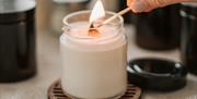 A candle being lit