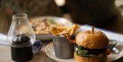 Burger and Chips at The 1614 Bar