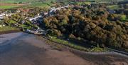 Greyabbey village with Grey Abbey House (Rosemount) in the distance, from the Lough