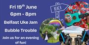 Groomsport Inclusive Beach with an image of a uke and