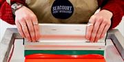 Screen printing at Seacourt Print Workshop, Bangor
