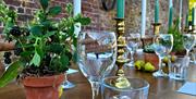 Table set for dining at the Walled Garden Helen's Bay