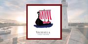 Valhalla Street Theatre logo and an image of Donaghadee lighthouse behind it
