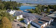 Aerial view of WWT Castle Espie wetland centre