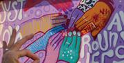 Mural by tour guide on the route
