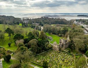 A birds eye view of Grey Abbey and the surrounding area