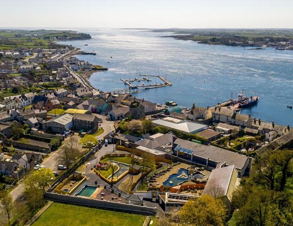 An aerial photo of portaferry