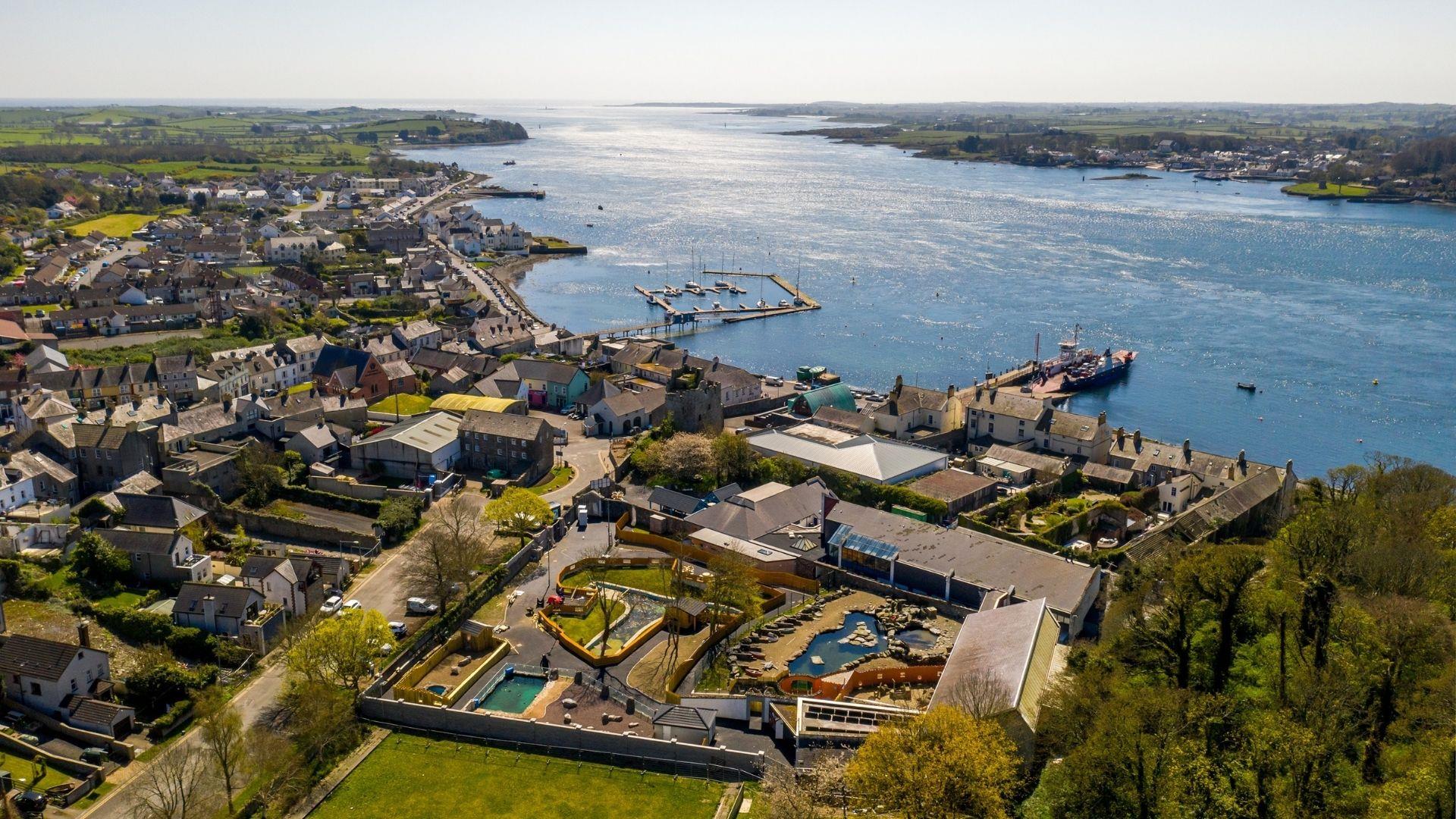 an aerial photo of portaferry