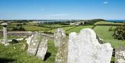 Ancient hill-top graveyard near the Irish Sea coastline