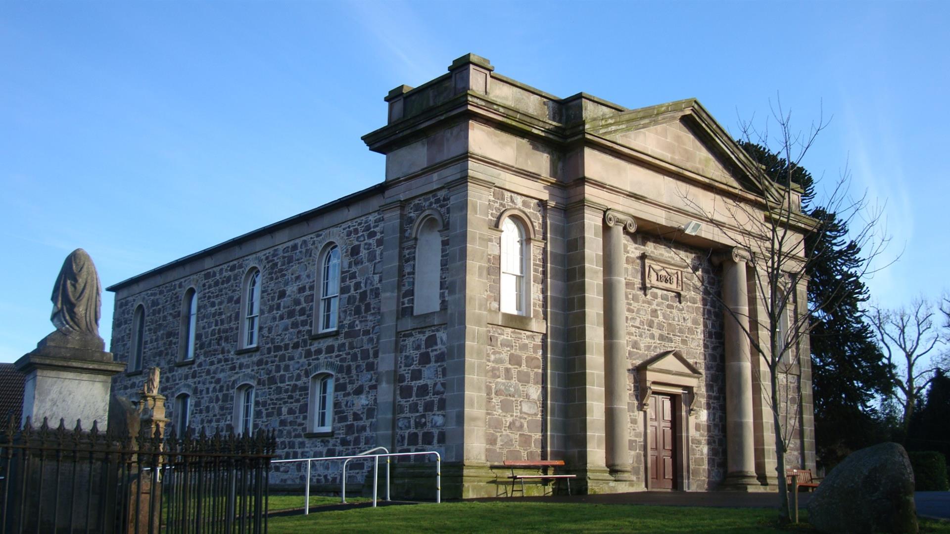 a photograph of the exterior of the church