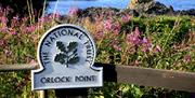 The National Trust sign for Orlock Point