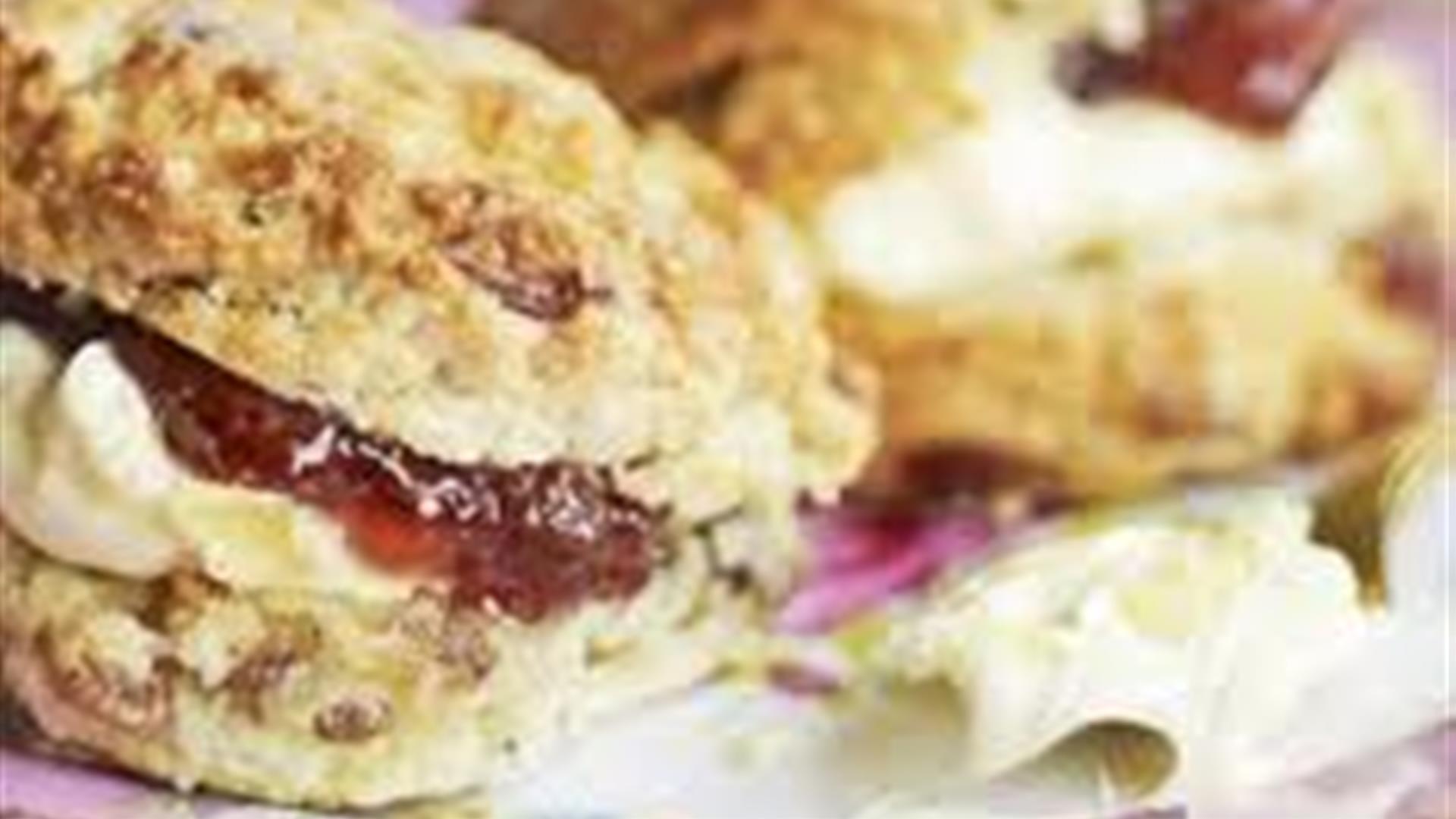 Scones with cream and jam