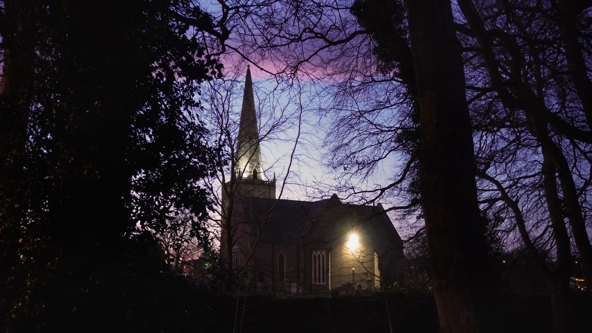 Bangor Abbey at dusk Bangor Abbey at dusk