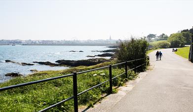 View from the Coastal Path from Stricklands Glen direction coming into Bangor town
