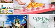 Collage of photos representing the Comber Earlies Food Festival