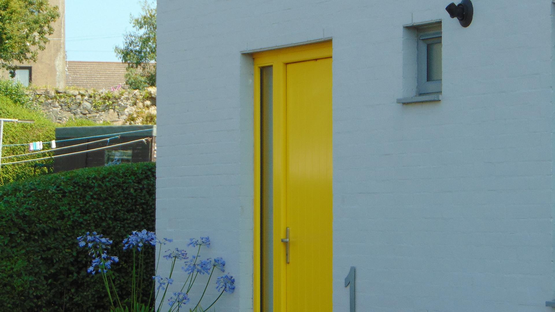Yellow entrance door