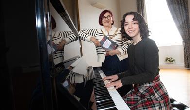 The Deputy Mayor of Ards and North Down, Cllr Vicky Moore and musician Lisa Dawson