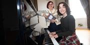 The Deputy Mayor of Ards and North Down, Cllr Vicky Moore and musician Lisa Dawson