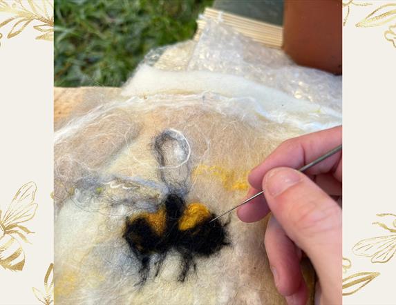 Felting with Bees, work in progress