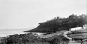 The coastal path in black and white