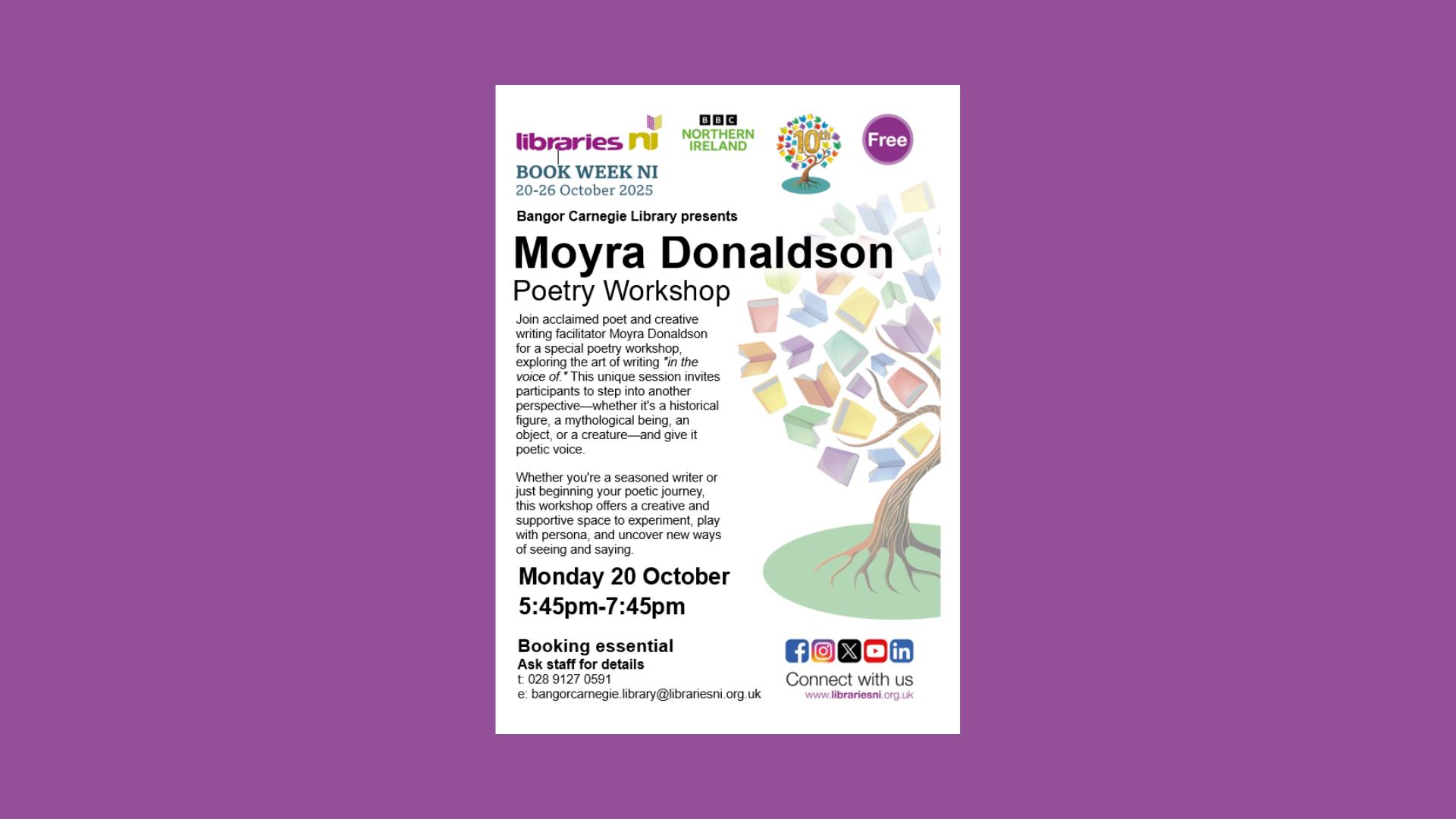 Moyra Donaldson Poetry Workshop Moyra Donaldson Poetry Workshop