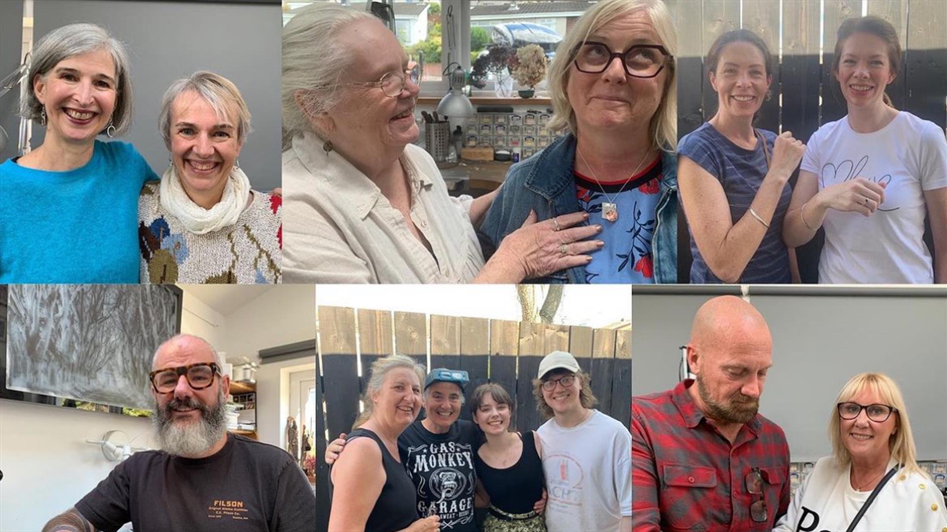Numerous Jewellery Making groups smiling and pulling funny faces after finishing their jewellery making course in Ruth the goldsmiths studio in Holywo
