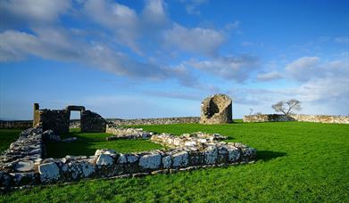 Nendrum monastic site on a clear sunny day
