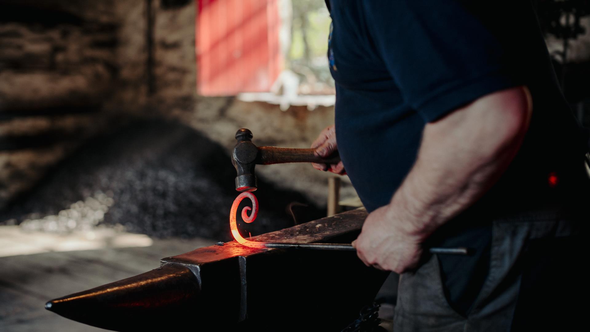 a  blacksmith at ulster folk museum
