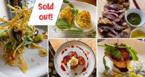 A selection of foodie images with sold out note