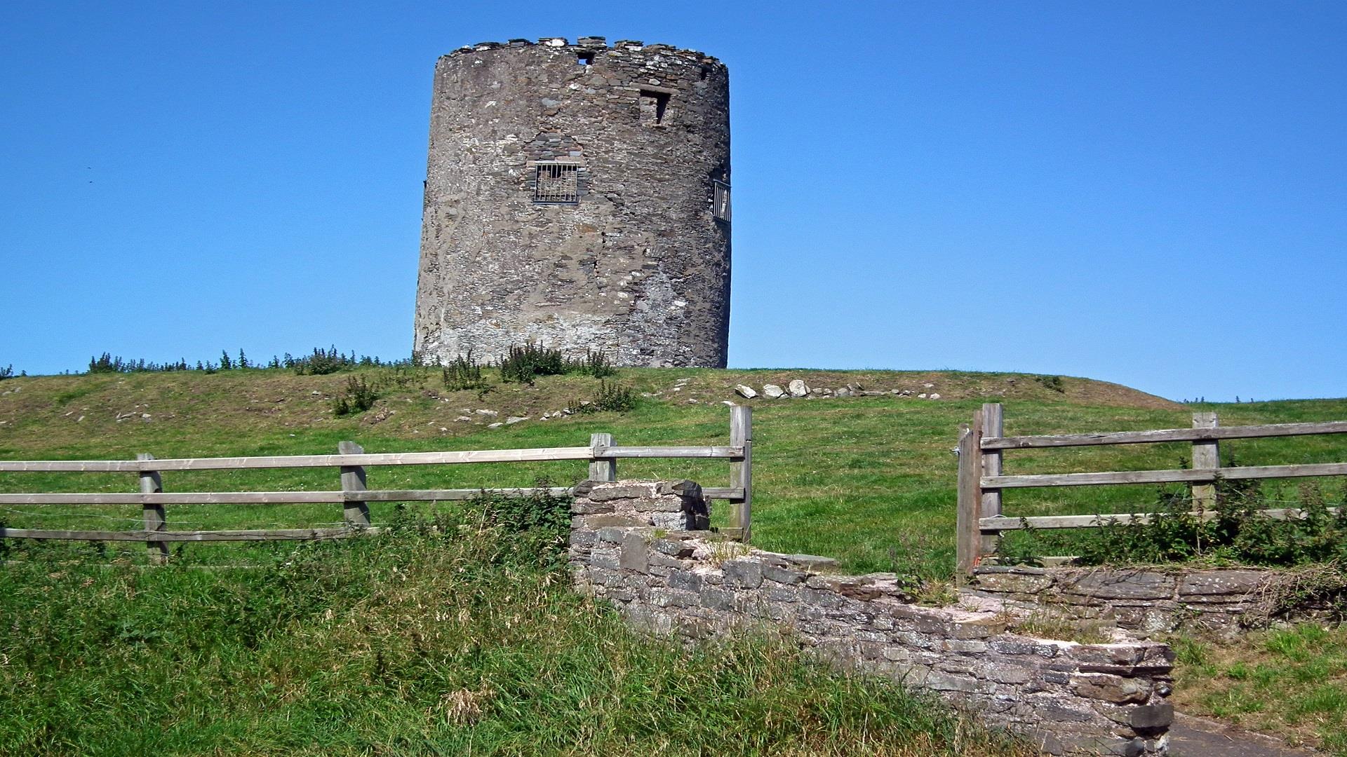 Windmill Hill in Portaferry.Close up photo of the windmill